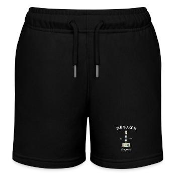 Minorque, Îles Baléares, dessin Leuchtturmd’Artrutx - Short de jogging enfant bio Stanley/Stella - noir - Devant