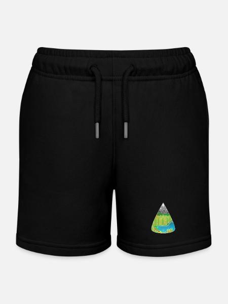 Magie de la forêt du lac des Alpes - Short de jogging enfant bio Stanley/Stella - noir