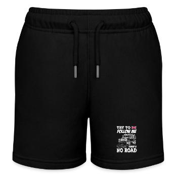 Landy Try to Follow Me When There's No Road - Kids Organic Sweat Shorts by Stanley/Stella - black - Front