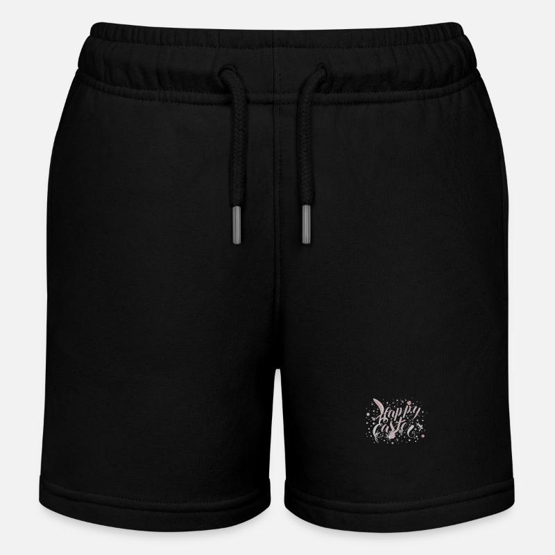 Vœux de Pâques avec lettrage floral - Short de jogging enfant bio Stanley/Stella - noir