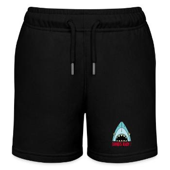 Hungriger Hai - Kinder Organic Joggingshorts Mini Bolter von Stanley/Stella - Schwarz - Vorne