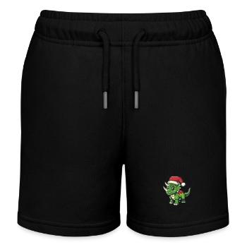 Dinosaure tricératops Noël - Short de jogging enfant bio Stanley/Stella - noir - Devant