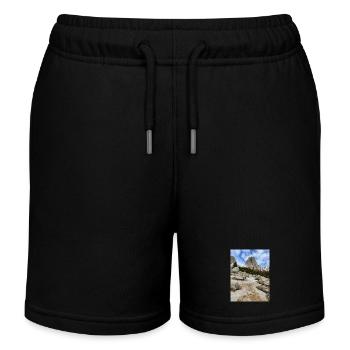 Schneebedeckte Berge - Kinder Organic Joggingshorts Mini Bolter von Stanley/Stella - Schwarz - Vorne