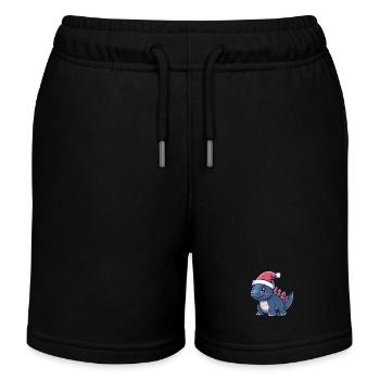 Dinosaure Stegosaurus Noël Mignon - Short de jogging enfant bio Stanley/Stella - noir - Devant