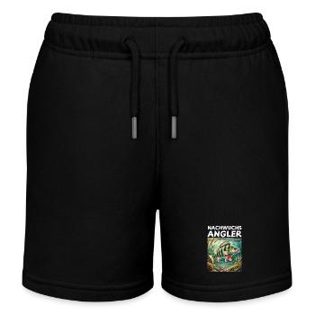 Nachwuchs Angler - Flussbarsch Motiv - Kinder Organic Joggingshorts Mini Bolter von Stanley/Stella - Schwarz - Vorne