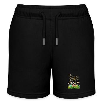 Goldenes Osterfest - Blumen und Eier - Kinder Organic Joggingshorts Mini Bolter von Stanley/Stella - Schwarz - Vorne