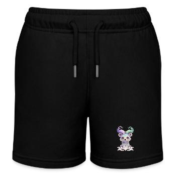 Magical bear cub in pastel glitter. - Kids Organic Sweat Shorts by Stanley/Stella - black - Front
