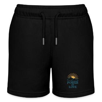 Kraft der Liebe: Sonne über Wolken - Kinder Organic Joggingshorts Mini Bolter von Stanley/Stella - Schwarz - Vorne