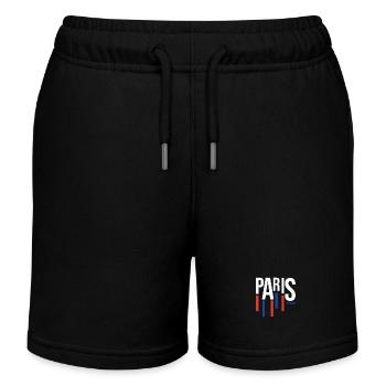 Souvenir Bleu Rouge Paris - Hommage à la France - Short de jogging enfant bio Stanley/Stella - noir - Devant