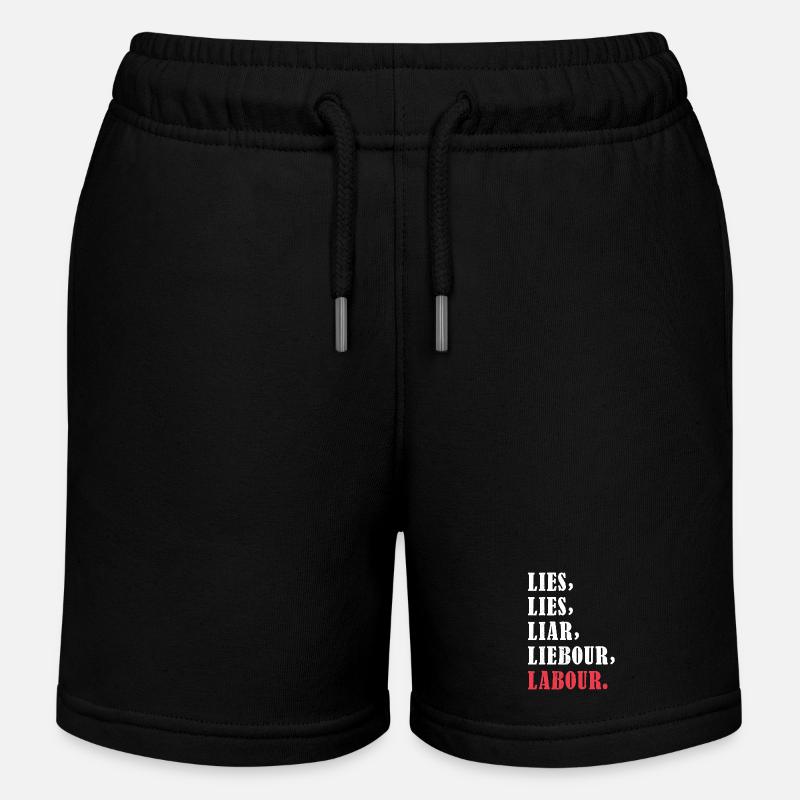 Conception typographique de slogan anti-ouvrier audacieuse - Short de jogging enfant bio Stanley/Stella - noir