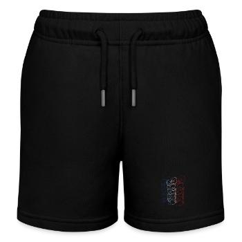 Dynamische Skizze der Paris Bubble Franz Flagge - Kinder Organic Joggingshorts Mini Bolter von Stanley/Stella - Schwarz - Vorne