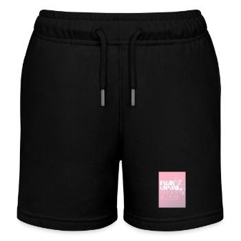 Frangipani Plus Mera Floral Design - Kids Organic Sweat Shorts by Stanley/Stella - black - Front