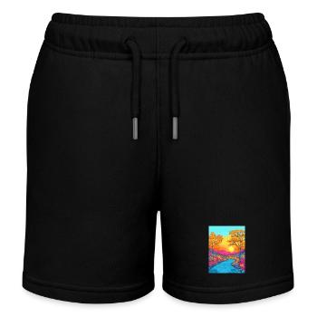 Scène de paysage d’automne vif - Short de jogging enfant bio Stanley/Stella - noir - Devant