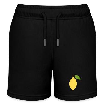 Modernes Zitronen-Zitrus-Muster-Design - Kinder Organic Joggingshorts Mini Bolter von Stanley/Stella - Schwarz - Vorne