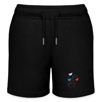 Papierflieger - Kinder Organic Joggingshorts Mini Bolter von Stanley/Stella - Schwarz - Vorne