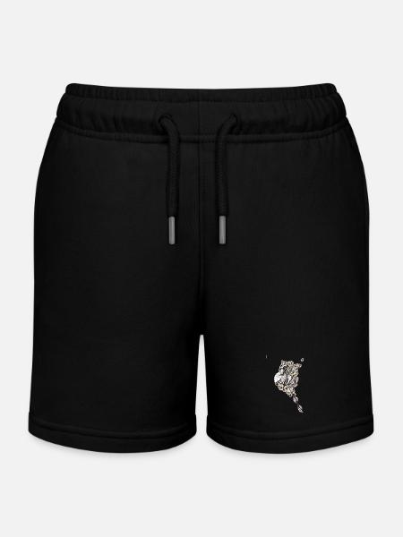 Fleur Mandala Plume Art - Short de jogging enfant bio Stanley/Stella - noir