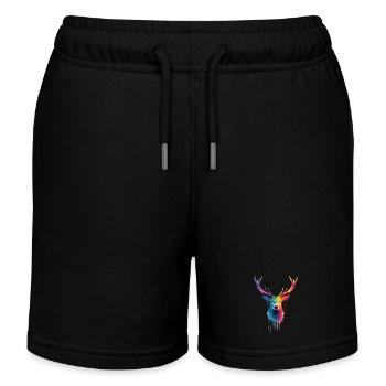 Cerfs, cerfs - Short de jogging enfant bio Stanley/Stella - noir - Devant