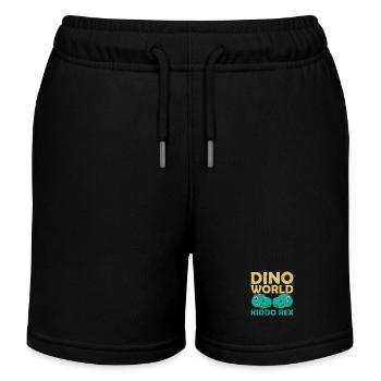 Dino World Kiddo Rex - Kinder Organic Joggingshorts Mini Bolter von Stanley/Stella - Schwarz - Vorne