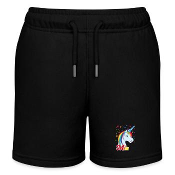 Mia , maiden name, favorite name - Kids Organic Sweat Shorts by Stanley/Stella - black - Front