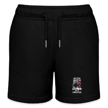 Gamer gaming enthusiast video games console funny - Kids Organic Sweat Shorts by Stanley/Stella - black - Front
