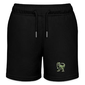 Tyrannosaur_electrique Dinosaur - Kids Organic Sweat Shorts by Stanley/Stella - black - Front