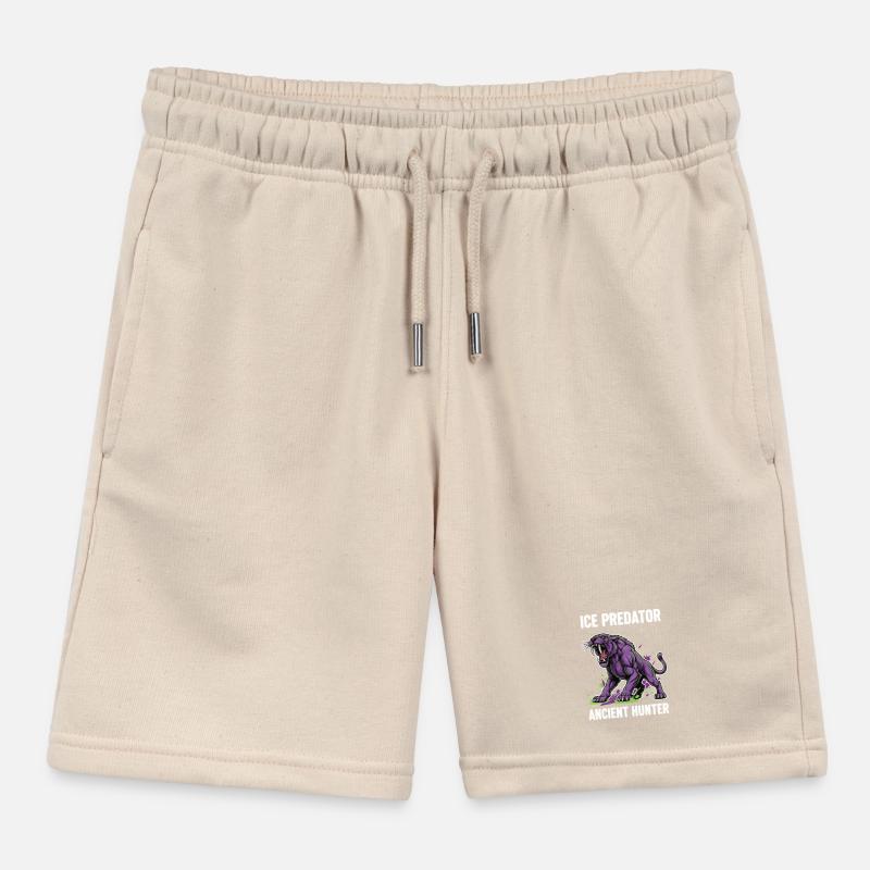 Smilodon Predator Ancient Hunter Kids Organic Sweat Shorts by Stanley/Stella