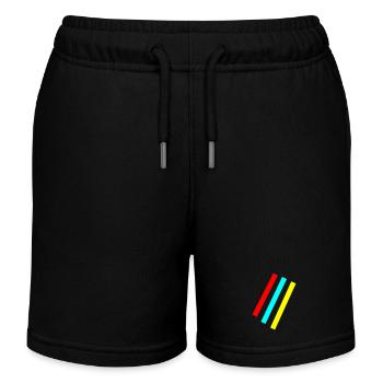 Stripes - Vector - Kids Organic Sweat Shorts by Stanley/Stella - black - Front