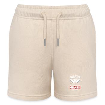 Humor-Schlächter schneidet kein Gras - Kinder Organic Joggingshorts Mini Bolter von Stanley/Stella - Natur - Vorne
