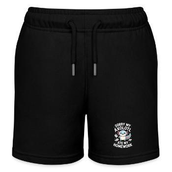 Axolotl hat meine Hausaufgaben gefressen. - Kinder Organic Joggingshorts Mini Bolter von Stanley/Stella - Schwarz - Vorne