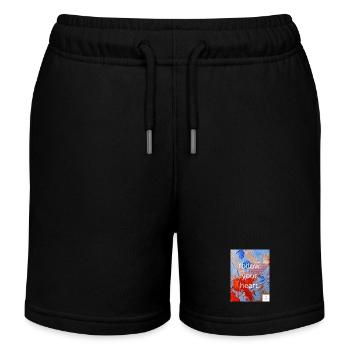 follow. your. heart I statementstyles I uniquewear - Kinder Organic Joggingshorts Mini Bolter von Stanley/Stella - Schwarz - Vorne