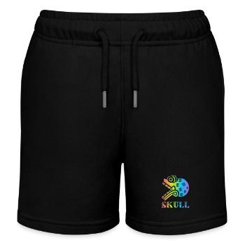 Multicolored Tribal Skull - Kids Organic Sweat Shorts by Stanley/Stella - black - Front