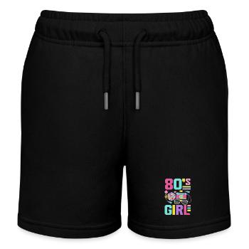 Retour rétro au design vintage des années 80 - Short de jogging enfant bio Stanley/Stella - noir - Devant