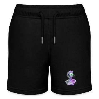 Vaporwave Statue Neonbrille - Kinder Organic Joggingshorts Mini Bolter von Stanley/Stella - Schwarz - Vorne
