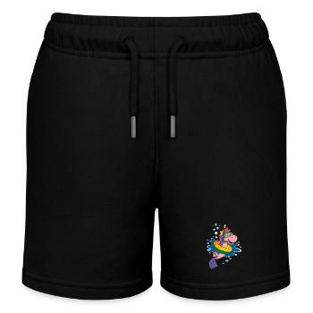 Lustiges Seepferd - Kinder Organic Joggingshorts Mini Bolter von Stanley/Stella - Schwarz - Vorne