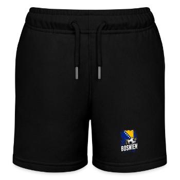 Bosnien Fußball Flagge - Kinder Organic Joggingshorts Mini Bolter von Stanley/Stella - Schwarz - Vorne