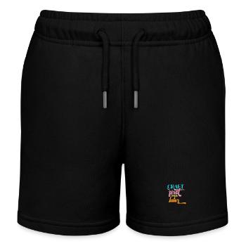 Craft first, talk later - Kids Organic Sweat Shorts by Stanley/Stella - black - Front