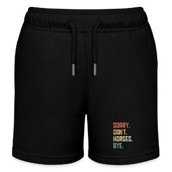 Entschuldigung, können Pferde nicht tschüss, lustiger Reiter, liebes Pferd. - Kinder Organic Joggingshorts Mini Bolter von Stanley/Stella - Schwarz - Vorne