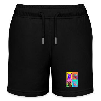 Cats Havana Cat - Kids Organic Sweat Shorts by Stanley/Stella - black - Front