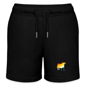 Büffel Rind Ochsen - Kinder Organic Joggingshorts Mini Bolter von Stanley/Stella - Schwarz - Vorne