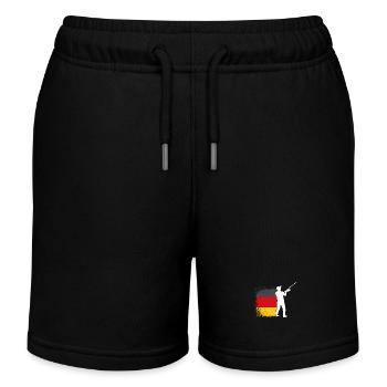 Angler German Flag Fishing - Kids Organic Sweat Shorts by Stanley/Stella - black - Front