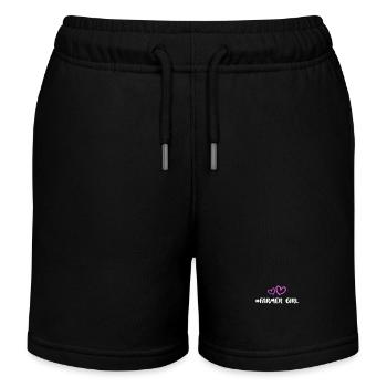 Fermier Fille Fille Coeur Amour - Short de jogging enfant bio Stanley/Stella - noir - Devant