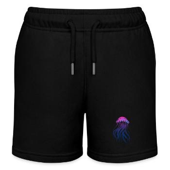 Brille avec le courant, Méduse avec des tentacules, Dire - Short de jogging enfant bio Stanley/Stella - noir - Devant