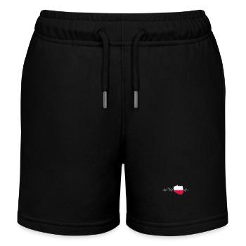 Pole Herzschlag Polen - Kinder Organic Joggingshorts Mini Bolter von Stanley/Stella - Schwarz - Vorne