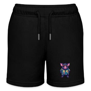 Cochon Été Sanglier - Short de jogging enfant bio Stanley/Stella - noir - Devant