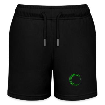 Circle green brush - Kids Organic Sweat Shorts by Stanley/Stella - black - Front