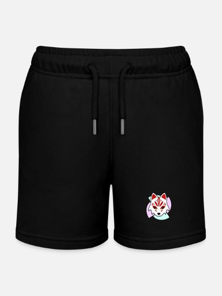 Masque Kitsune - Short de jogging enfant bio Stanley/Stella - noir