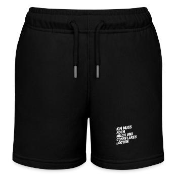 Ich muss noch Milch und Cornflakes looten - Kinder Organic Joggingshorts Mini Bolter von Stanley/Stella - Schwarz - Vorne