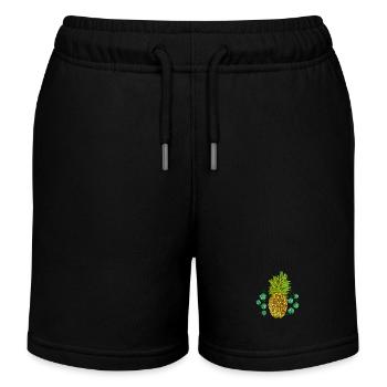 Pineapple - Kids Organic Sweat Shorts by Stanley/Stella - black - Front