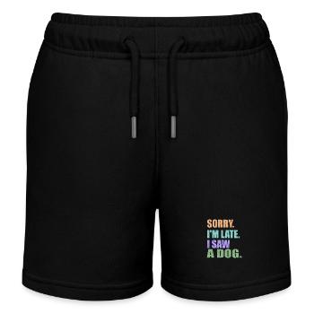 Pardon. Je suis en retard.J’ai vu un chien - Short de jogging enfant bio Stanley/Stella - noir - Devant