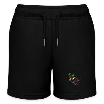magical flying birds with trail - Kids Organic Sweat Shorts by Stanley/Stella - black - Front